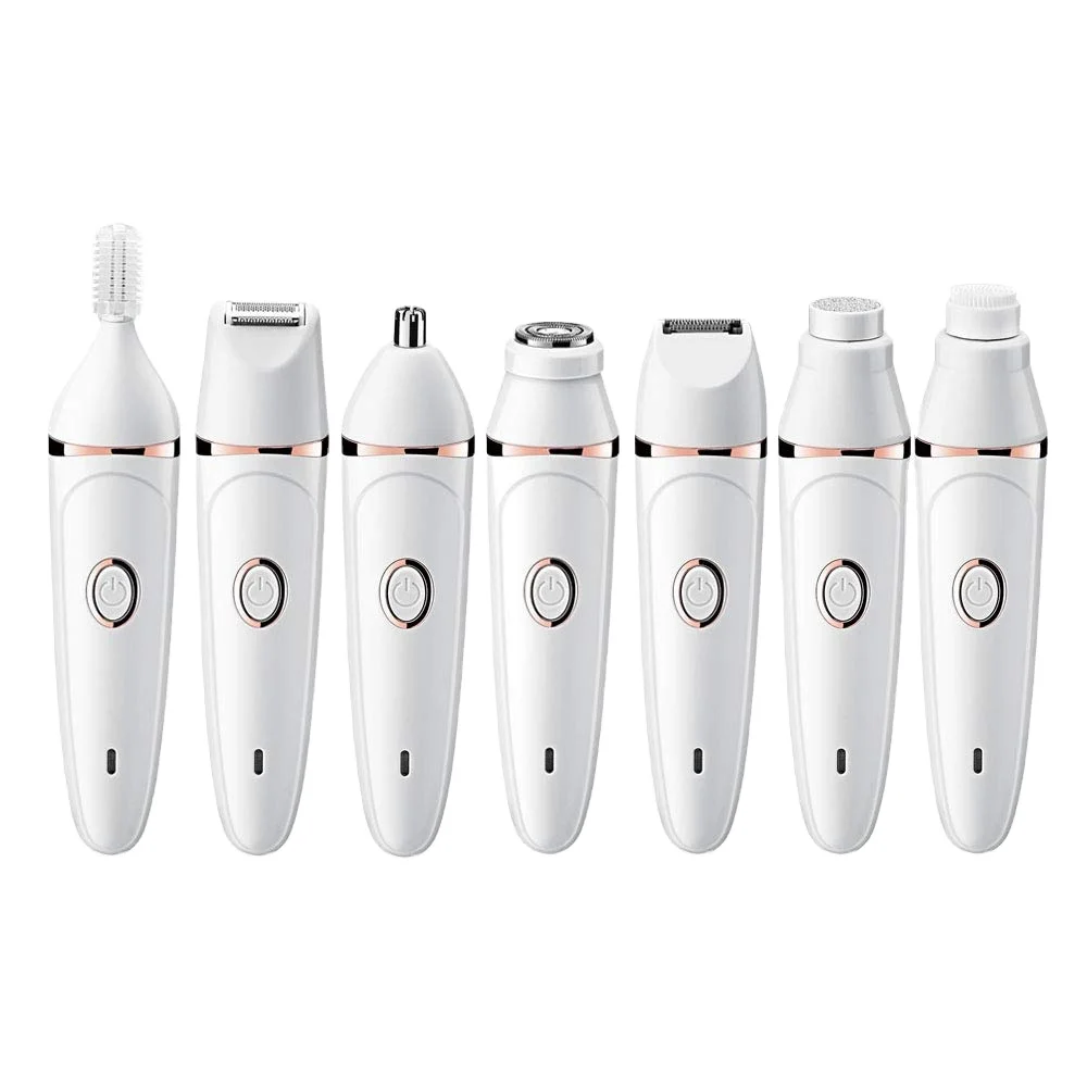 Waterproof 7 In 1 Mini Electric Woman Lady Facial Hair Lipstick Remover Shaver Bikini Trimmer Set