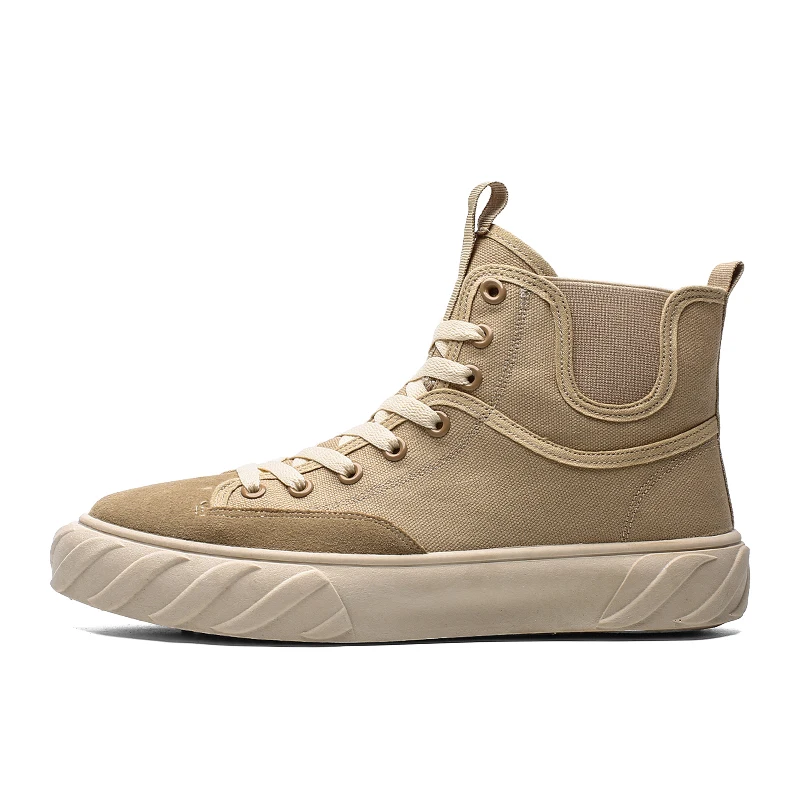 Мужские высокие Повседневные Дышащие туфли, Корейская версия, парусиновые Нескользящие уличные туфли на ремешках для студентов, новинка 2019, au