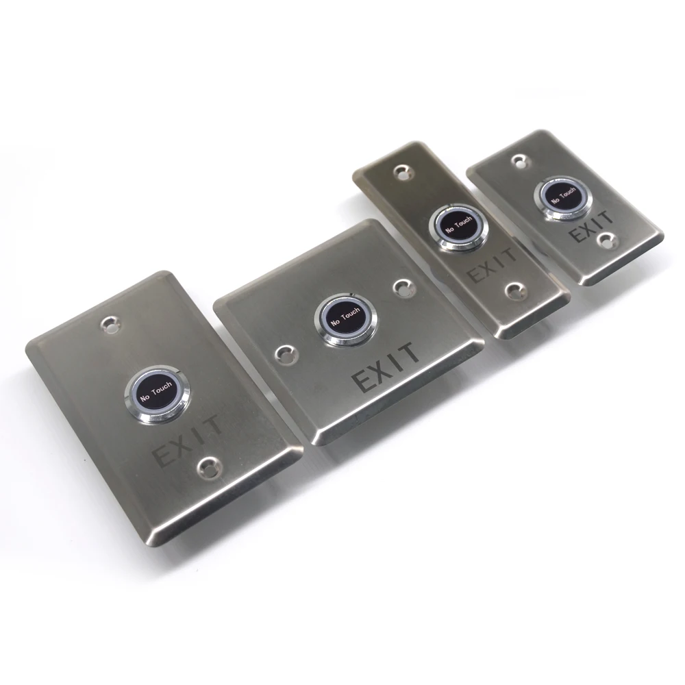 USA Standard Size Door Access Control System Contactless Exit Button With Led Infrared Exit Button Switch