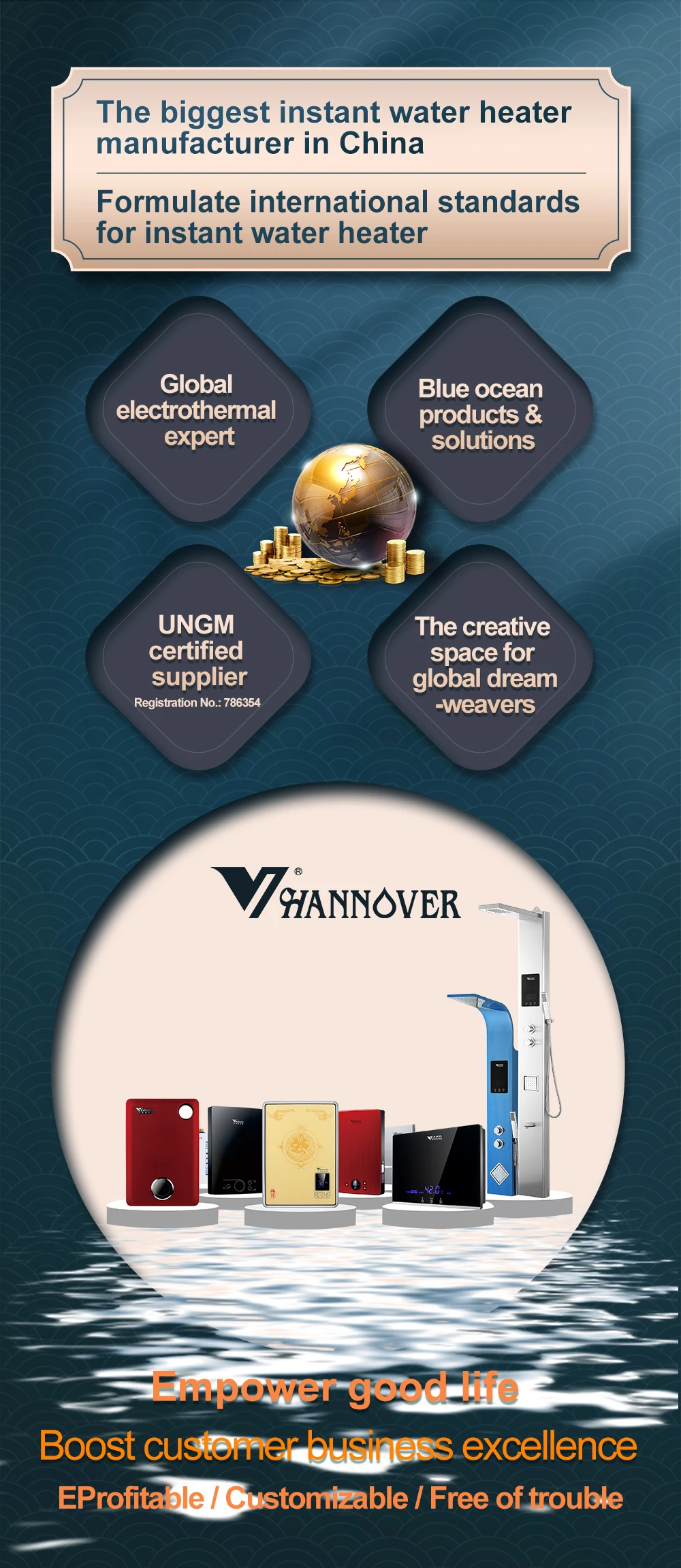 DSC 2024 Instant Electric Water Heater 8.8kW Tankless Water Heater for Kitchen Bathroom with Self Modulating Technology Blue