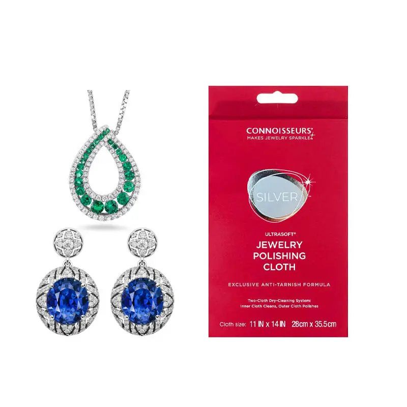 Connoisseurs UltraSoft Silver Jewelry Cleaning Cloth 2 Layers Cotton Silver Jewellery Watches Polishing Cloth