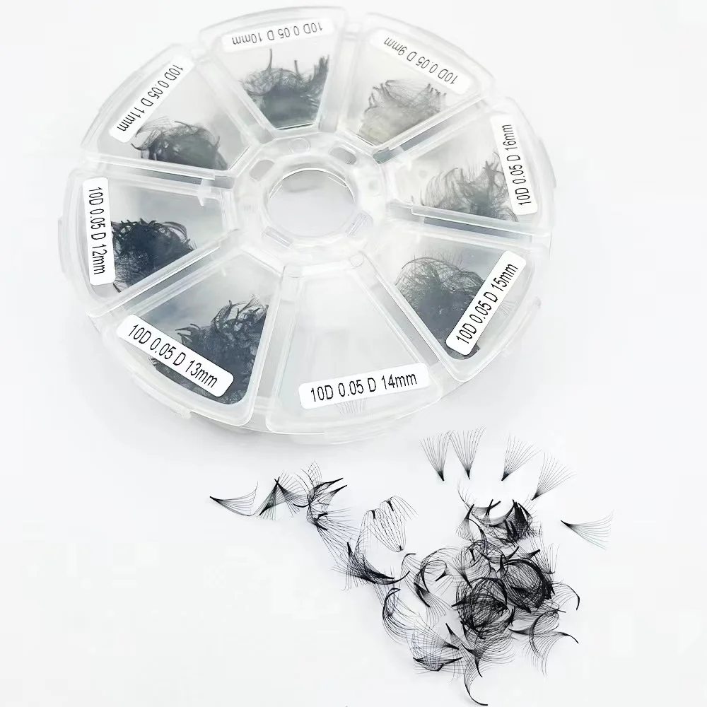 3D-14D Mixed Length Sharp Pointy Stem Pre Made Russian Premade Volume Loose fan eyelashes premade volume fans eyelash extensions