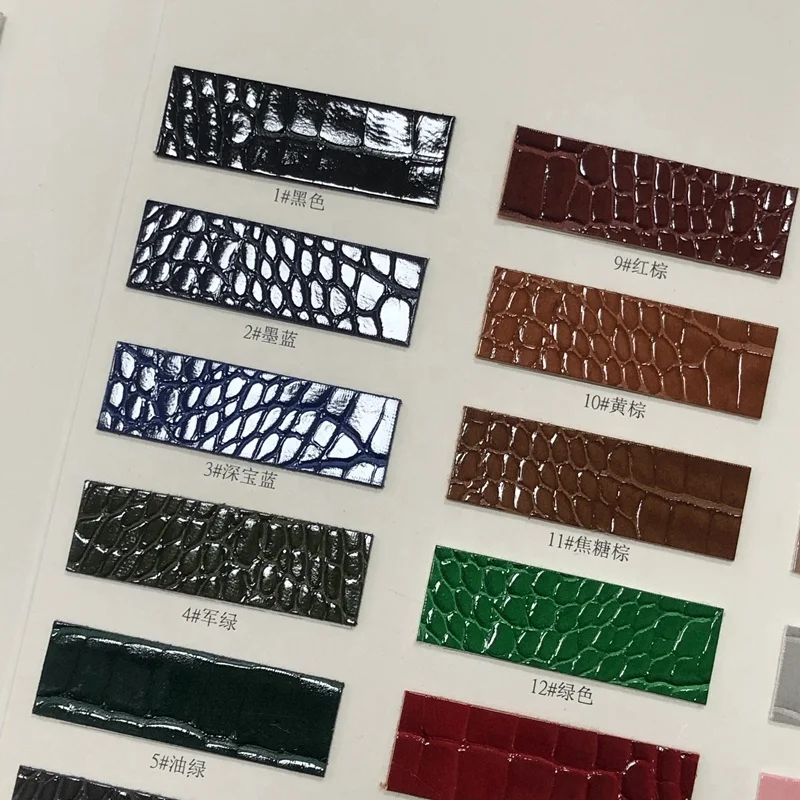All Color Have Stock Shining and Matt crocodile Vinyl Coloured Textured Imitation Leather Fabric