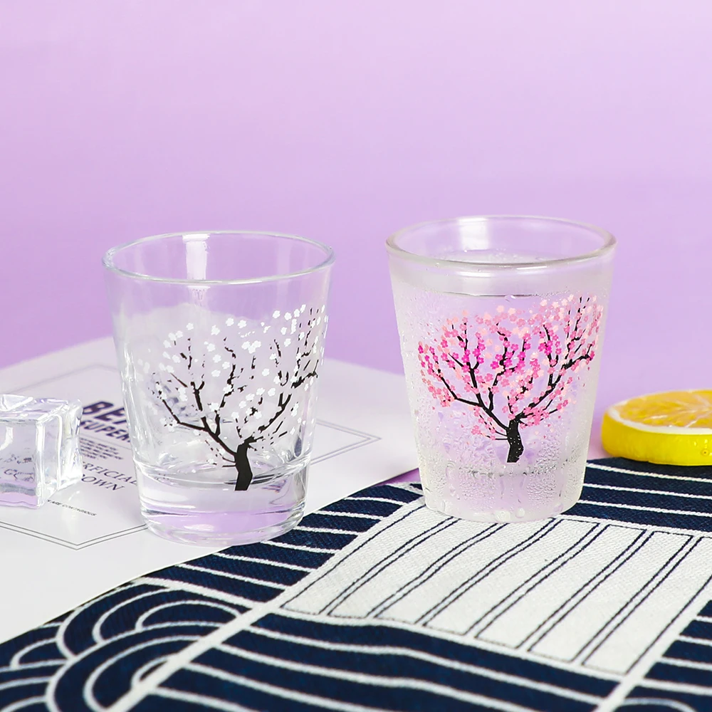 Soju Sakura drink mini 2oz tumbler wholesale shot cup sublimation Shot Glass For Sake