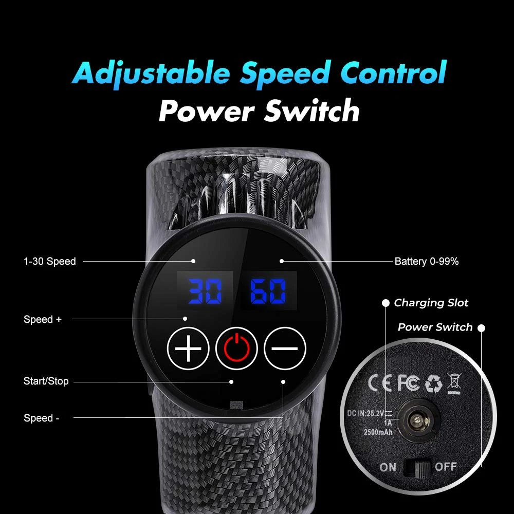 
2021 Amazon Top Professional Handle Deep Pulse Deep Tissue Massage Gun LCD 20 Speed Personal Percussion Gym Muscle Massage Gun 