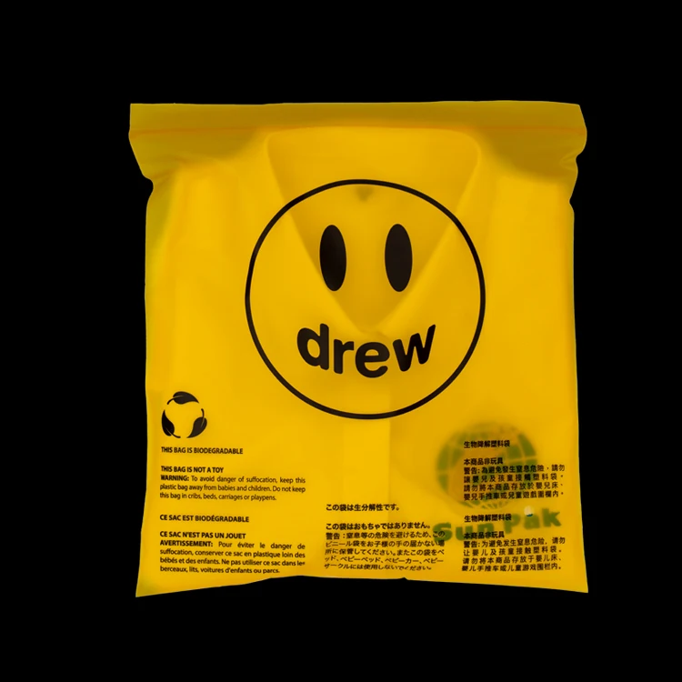 Frosted Zipper Ziplock Garment Clothing Packaging Bags Biodegradable Zip Lock Custom Plastic Shopping Bag For Sachet Packaging