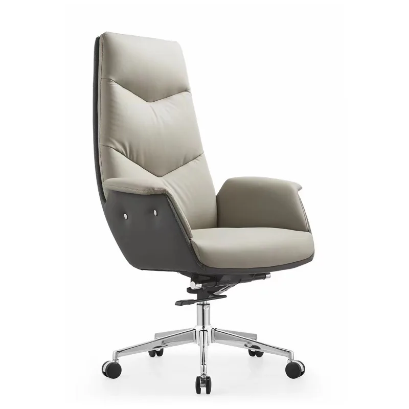 Luxury leather computer chair for long sitting comfortable office chair Ergonomic back home book for reclining boss chair