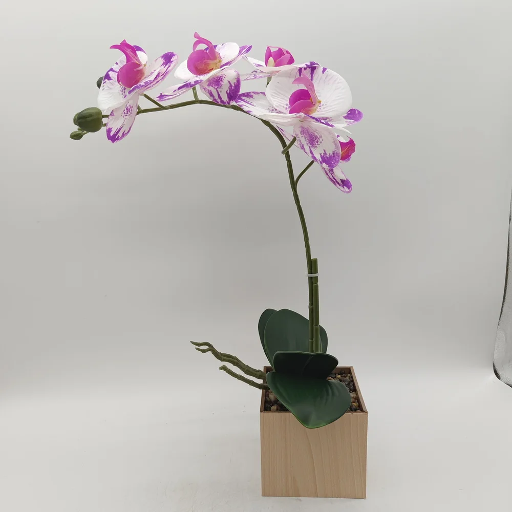 Hot sale home decor artificial flowers phalaenopsis orchid pot for garden decor