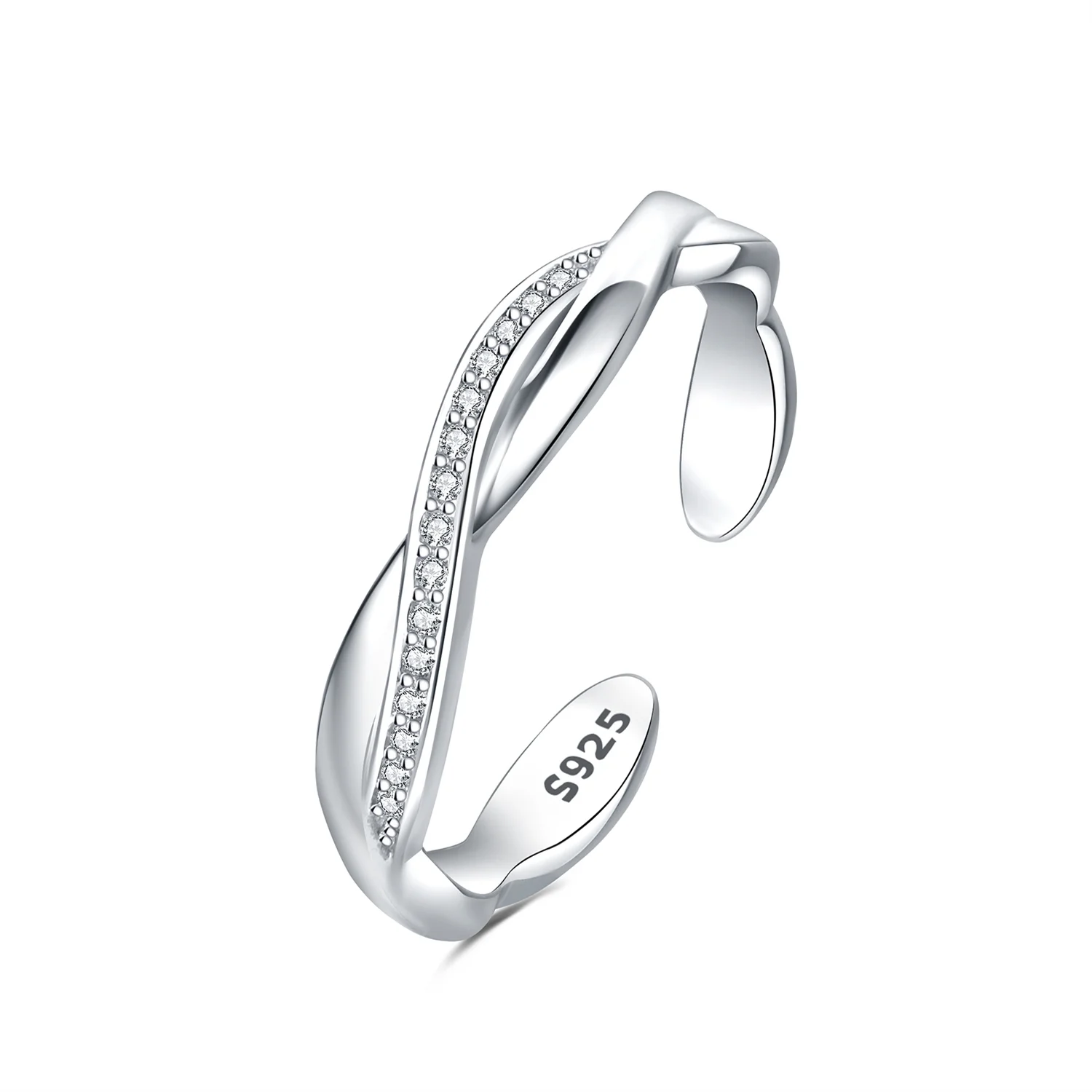 Fashion personality S925 Sterling Silver CZ Rings for Women gifts simple Diamond Love glasses owl Open rings Jewelry wholesale