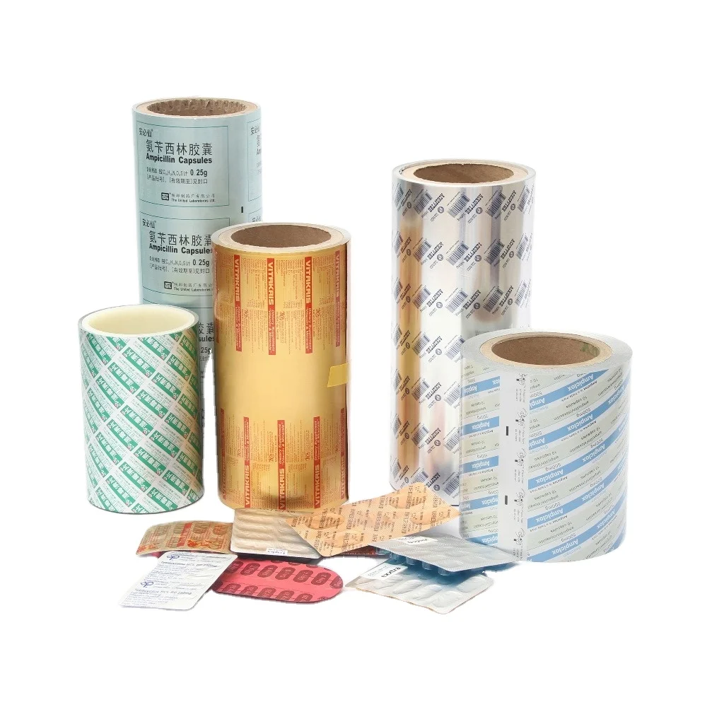 Custom Double Sided Printing Capsule and Tablet Packaging aluminum blister foil PTP Aluminum Foil