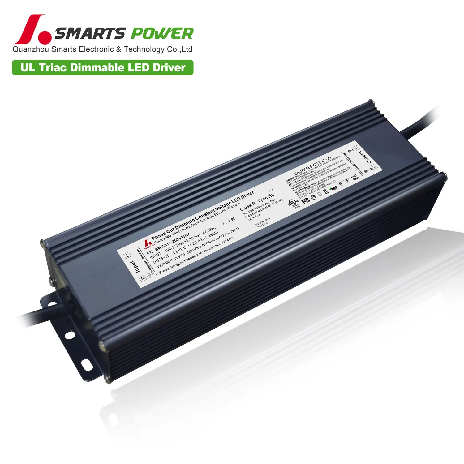 waterproof ip67 led power supply 250w constant voltage Triac dimmable 12V led driver for led strip
