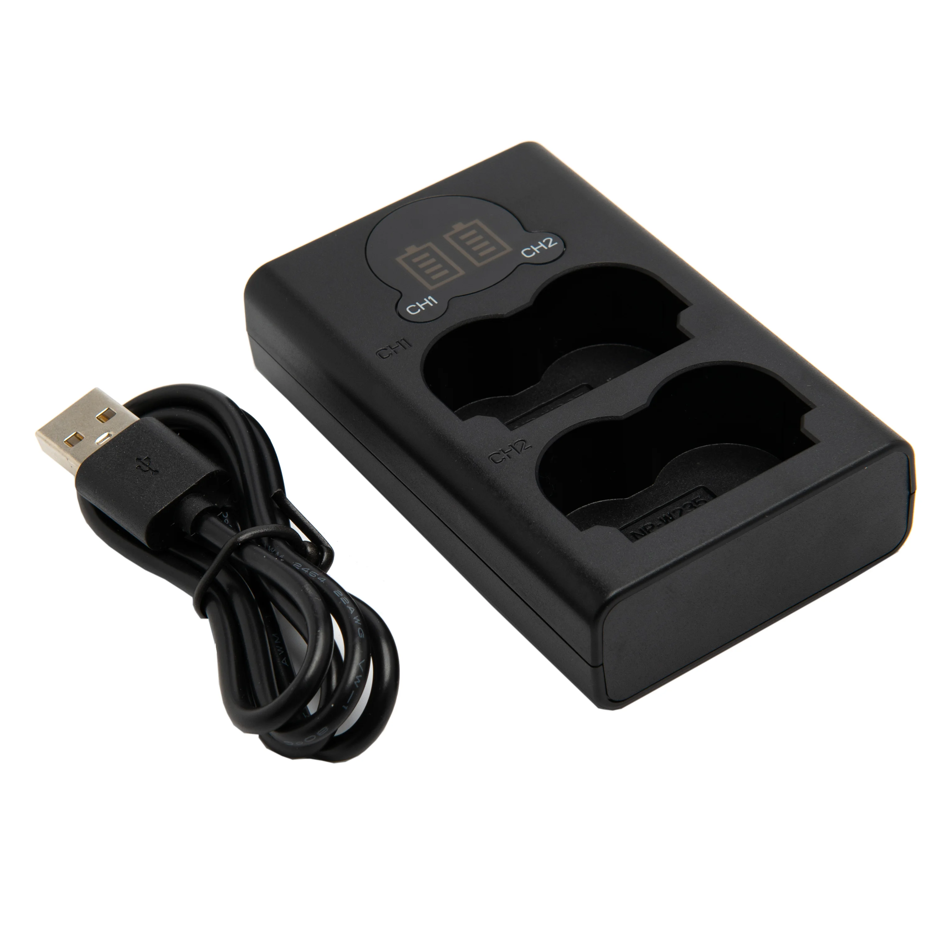 Arcury Dual Charger for Camera Battery NP-W235 for FUJI GFX50SII GFX100S X-T4 Micro USB TYPE-C 5V Dual Camera Battery Charger