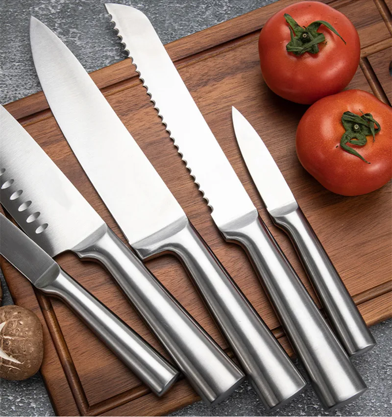 High Quality Stainless Steel Kitchen Knives set 5pcs hollow handle kitchen knife set