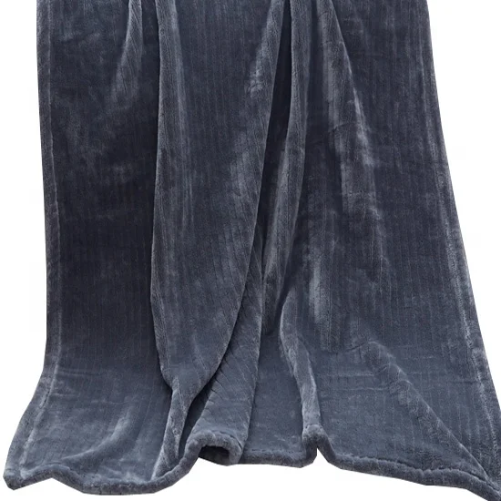 Wholesale 100% Polyester Super Soft Embossed Flannel Throw Blanket Woven Throw Blanket