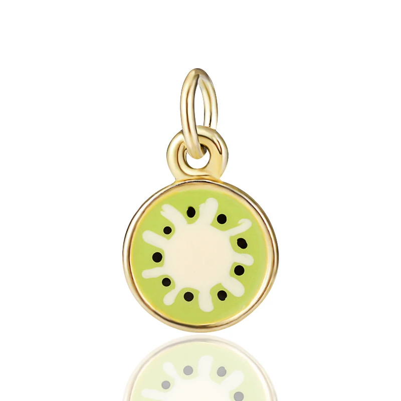 New Arrival Custom Alloy Enamel Colorful Cute Fruit Decorative Accessories Charms For Jewelry Making