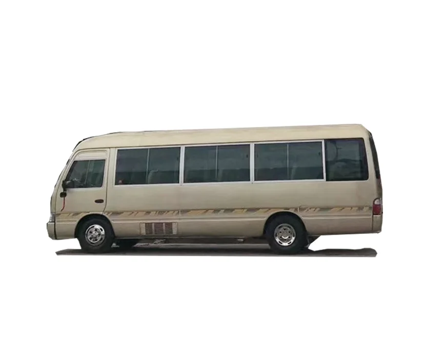 LHD 2016 Japan used good condition Toyotai coaster bus with diesel engine 25 seats golden silvery for seal