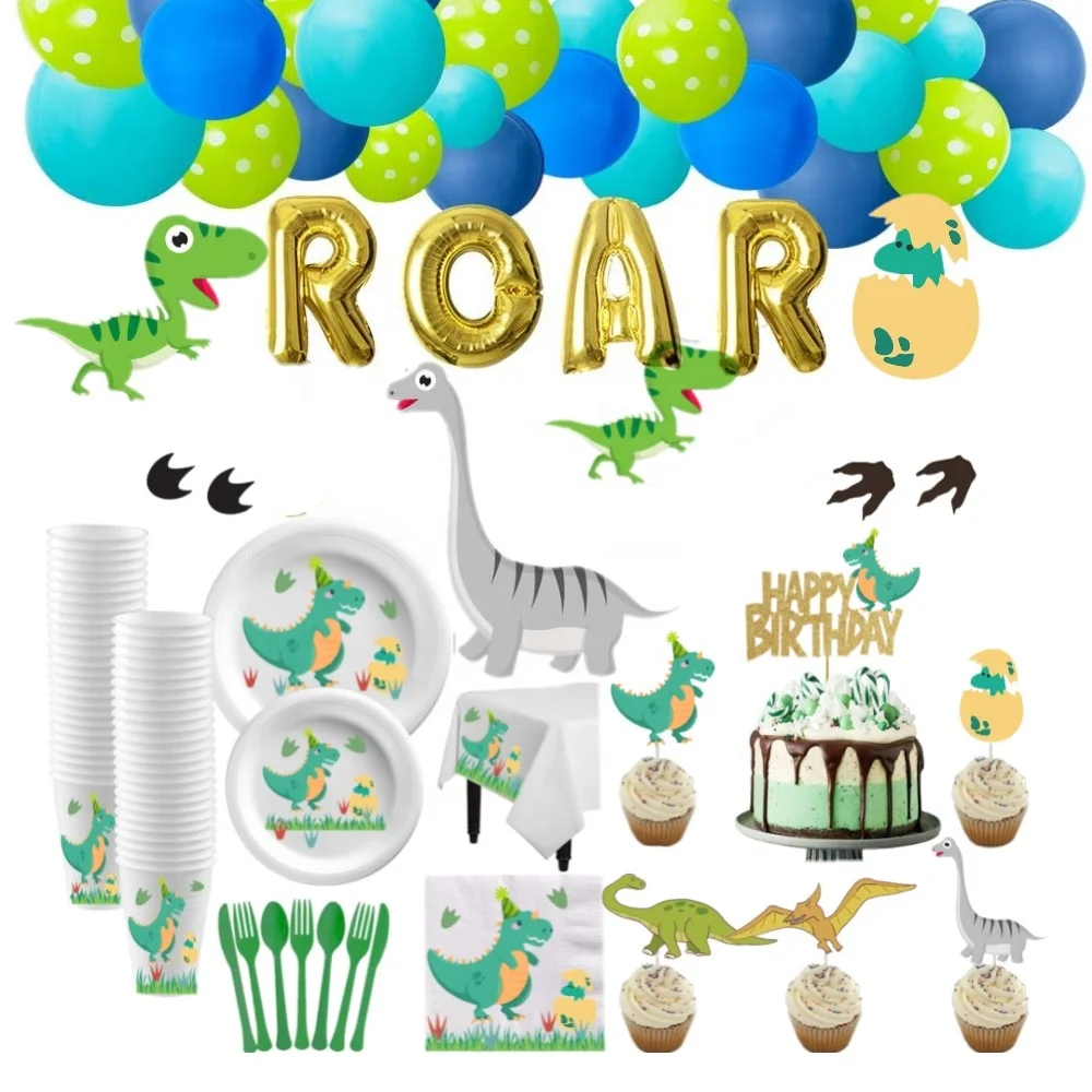  Dinosaur Birthday Theme Party 16 gurst knife and fork tableware Set Kids Kit dinosaur birthday party