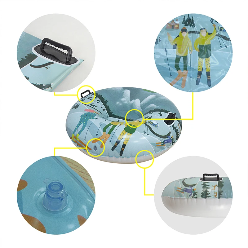 Heavy Duty Pvc Inflatable Snow Tube Durable Sled Snow Toys for Winter Outdoor Sledding Sports Fun Winter Fun Snow Tube