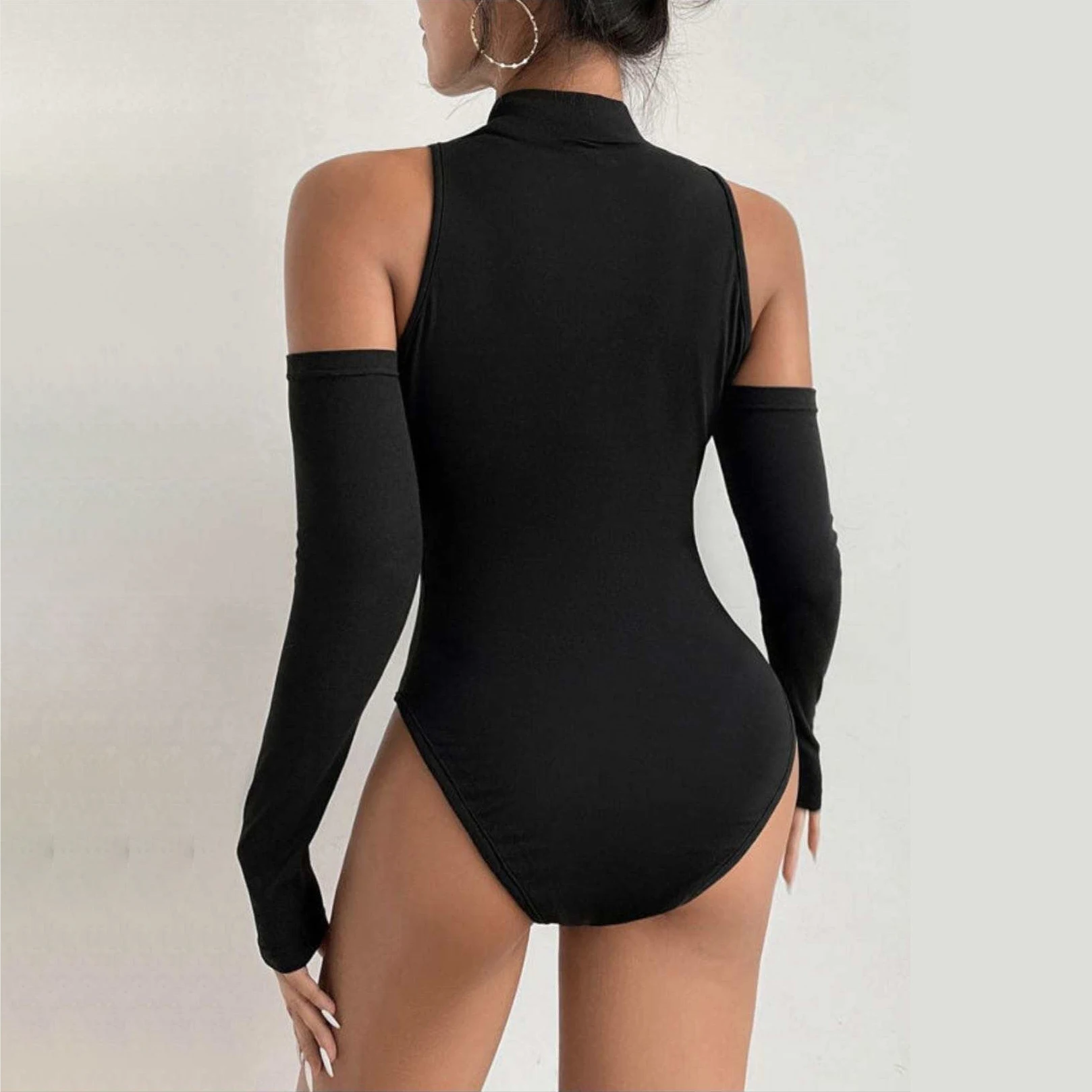 Летние модные пикантные боди с вырезами и длинными рукавами