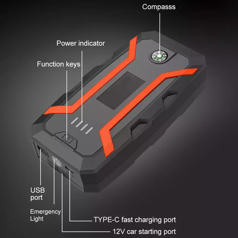 Jump Starter Powerbank Power Booster 12V 24V Made In Japan Cable Car With Compressor