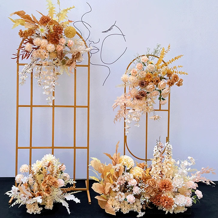 Wholesale Dark Light Champagne Flower Decoration Stand Flower Hotel Party Holiday Events Supplies