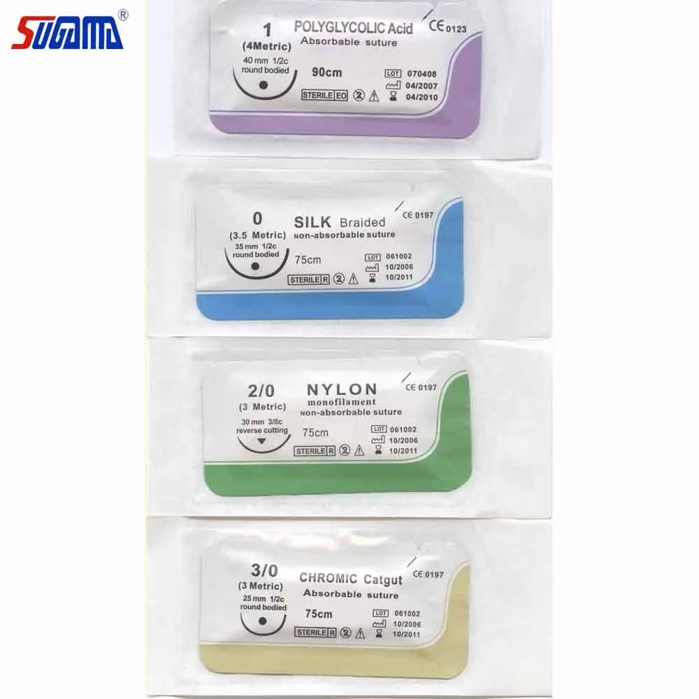 Hot Sale Disposable Medical Supply Sterile Surgical Suture with Needle for Hospital Use