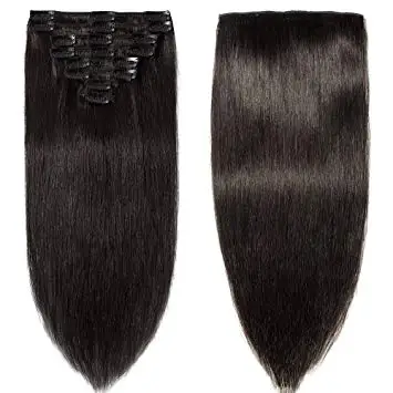 Hot selling 100% clip in human hair extensions 7pcs, 8pcs or 10pcs full head straight virgin Brazilian human hair
