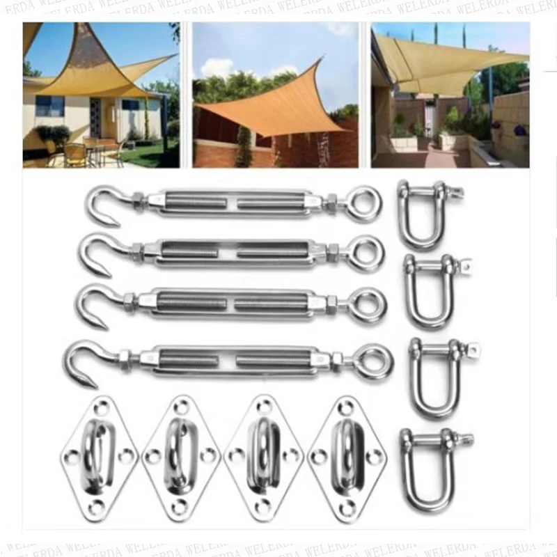 Sun Shade Sail Installation Hardware Stainless Steel Hardware Kit For Triangle Rectangle Shade Sails