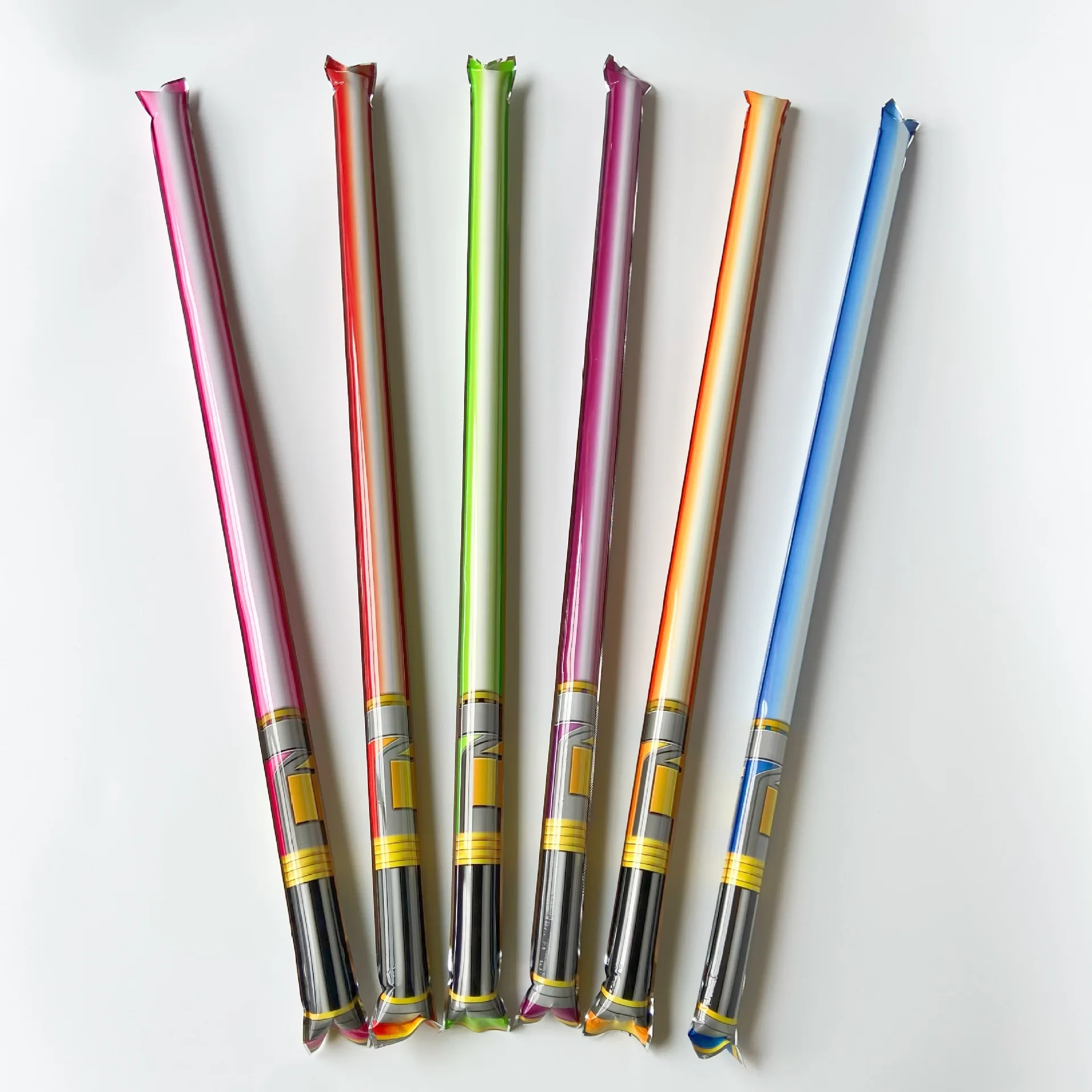 Wholesale 70CM Self Inflating Balloons Refueling Rod Boosts PK Laser Rod Long Stripe Foil Balloons