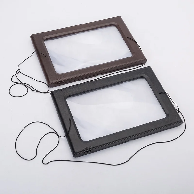 TH-275205C A5 размер складной пластиковый 2.5X 6 светодиодов Hands Free Лупа для