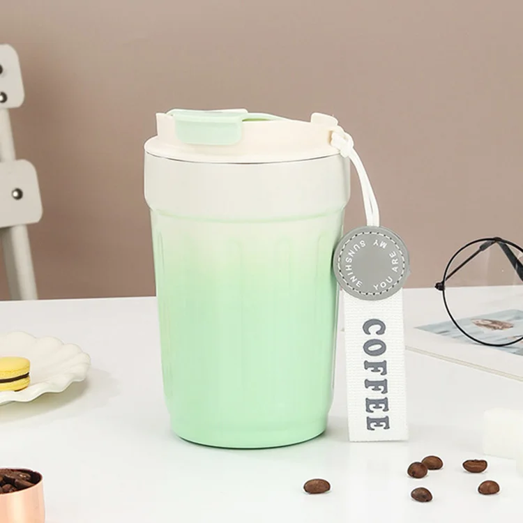 New 316 Stainless Steel Insulation Coffee Cup Striped Gradient Color Student Portable Water Cup Wholesale