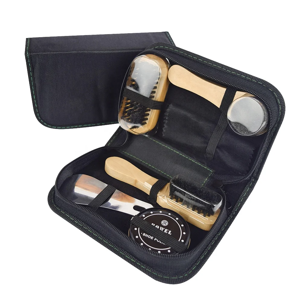 Shoe cleaning set with cloth pouch in factory price  IKSP003