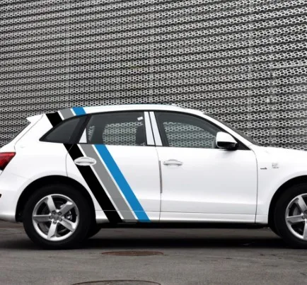 Factory Crafts Car side Stripes Sticker Auto Vinyl Wrap Racing Graphics Decals Automobiles sport car stripe decoration stickers