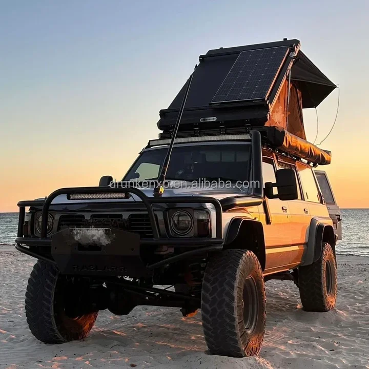 DrunkenXp 280G Canvas 270 Plus LED Lights Rainproof Poles D Zipper Hole Car Side Free Standing Awning