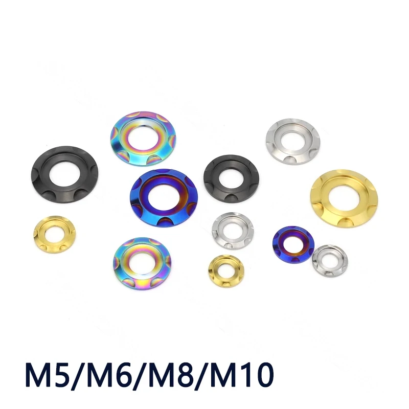 Titanium alloy gasket flat washer thickened flat washer M3/4/5/6/8/10/12-M20 pure titanium color