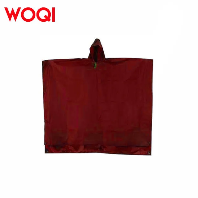 WOQI 210T Breathable Lightweight Adults Raincoat Waterproof Polyester Rain Poncho for Outdoor Camping & Hiking PU Cloak