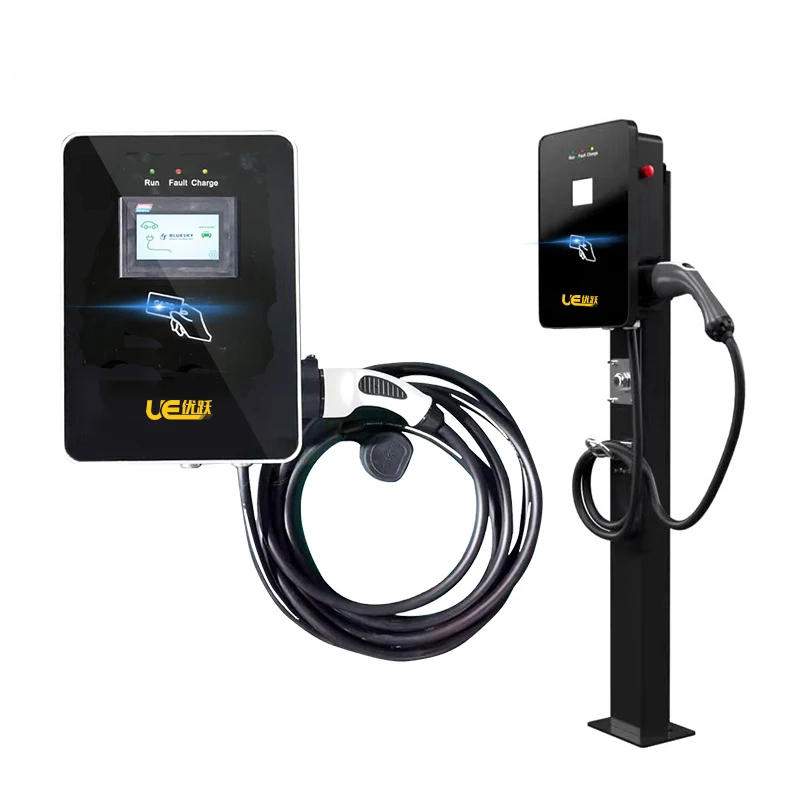 UE3.5kw AC EV Charger with Type 2/Type 1/GB/T 4.3 screen wall-mounted charger for electric car connector ev charger