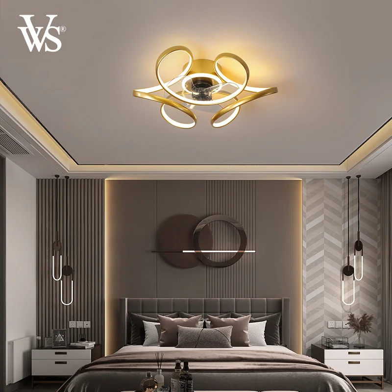 VVS high quality wholesale iron aluminum illumination home false ceiling fan led light