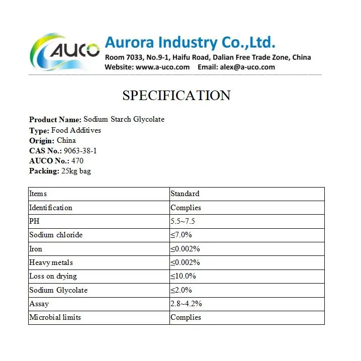 Top Quality BP Sodium Starch Glycolate CAS 9063-38-1