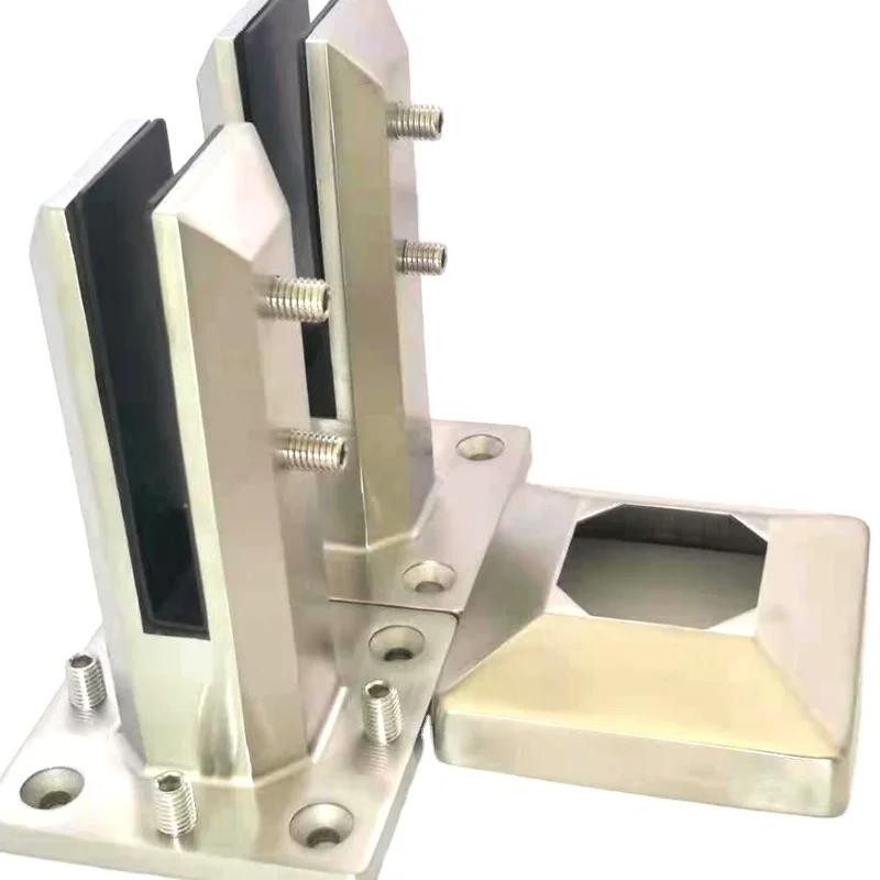 12mm Glass Thickness Clamping Stairs Walls Glass Handrails Railings Stainless Steel 316 Hotel Deck Frameless Wall Spigot