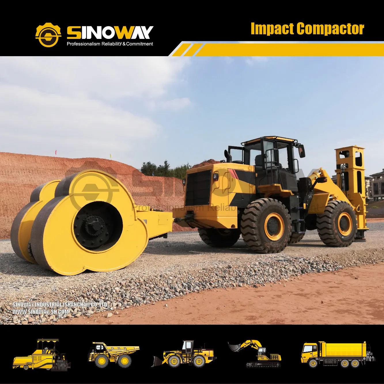 Trilateral Impact Roller 6820 6825 6830 6835 Impact Compacting Roller in Indonesia for sale