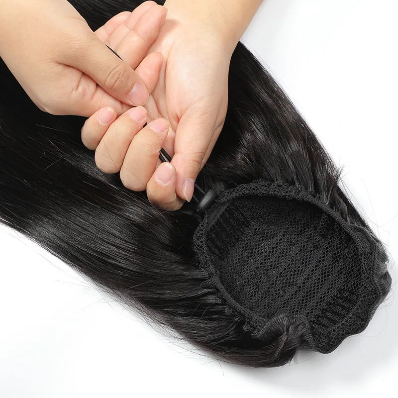 straight pony tail headband real human hair top quality afro kinky hair ponytail Drawstring Ponytail Human Hair