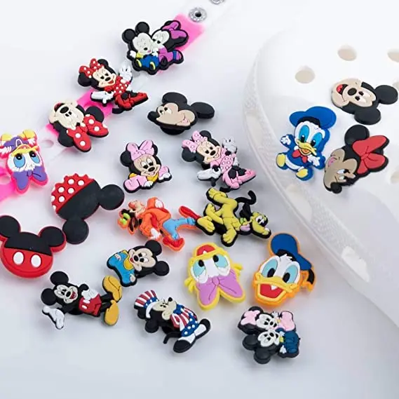 
2021 New Hot Sale Mickey Mouse PVC Shoe Charms Shoe Buckle for Croc Jibz Charms and Bracelet Gifts for Kids 
