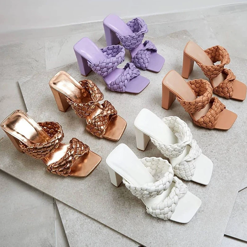 
Dropshipping Hot selling Summer Sandals women sexy pumps Square Toe Rope High Heel Sandals Shoes 