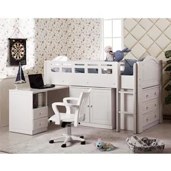 2022 Hot Selling Kids Princess Bed Kids Bunk Beds Children Beds with Storage ladder cabinet