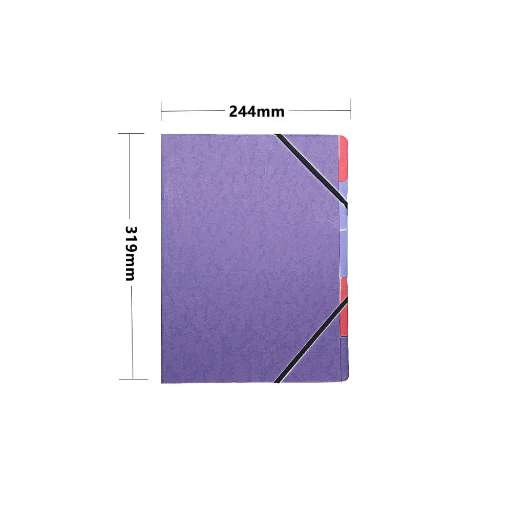 2024 Factory Lehui High Quality Assorted Colors Index Paper Cardboard Divider File Folder With Elastic Bands