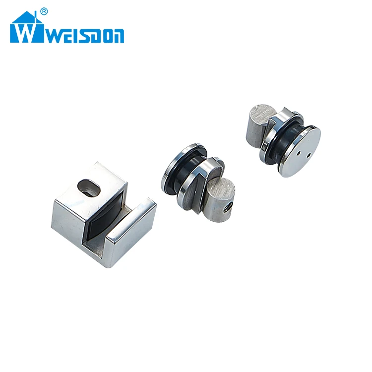 Weisdon Stainless Steel Rail System Screw Handle Roller Sliding Full Set Shower Door Hardware Without Glass