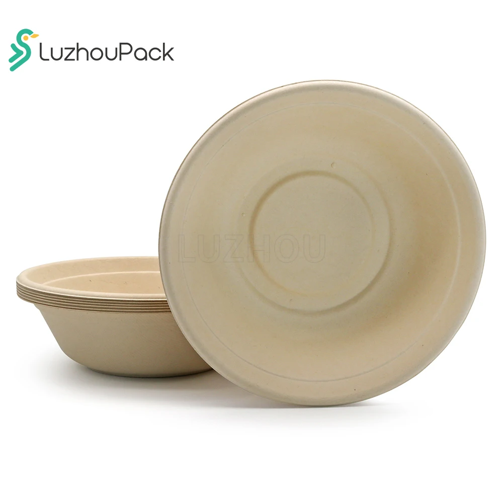 LuzhouPack biodegradable sugarcane 32oz.(900ml) take-away bowl disposable fast-food container