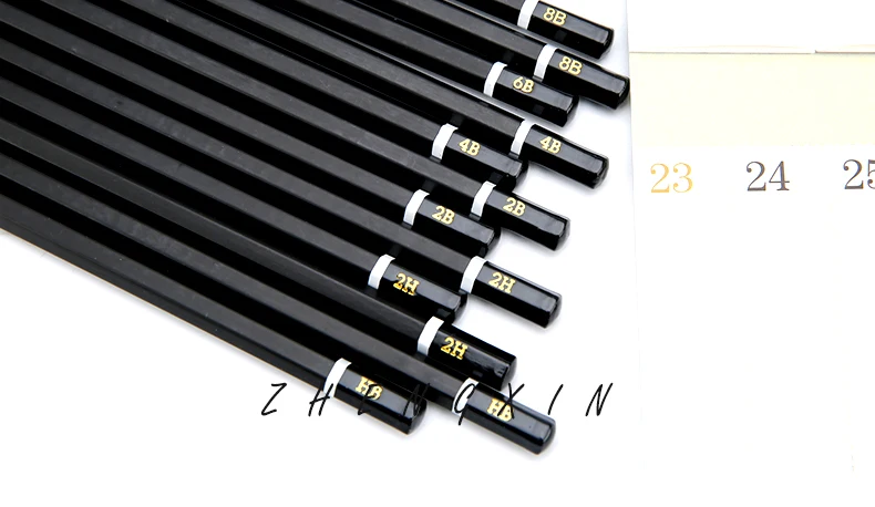 Custom Standard Lead Pencil Graphite Drawing Pencil Bulk Wooden Round Hexagonal Triangle  pencil 2 b