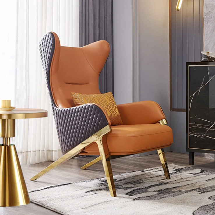 High Back Modern Single Sofa Armchair Velvet Poltrona Living Room Seating Chair